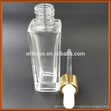 Bouteille d&#39;huile essentielle de verre carré de 40ml avec le compte-gouttes